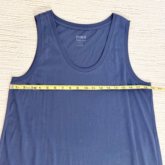 PACT Womens L Blue Midi Dress Softspun Tank Organic Cotton Minimal Coastal Comfy - Picture 6 of 11